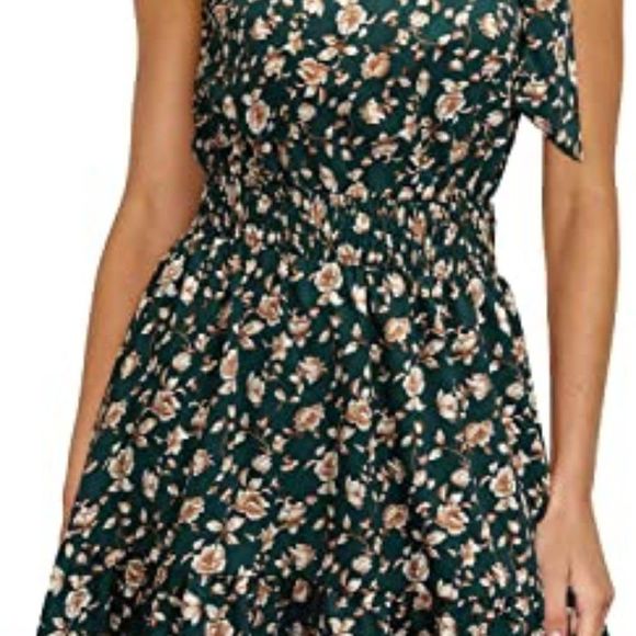ULTRANICE Womens 2023 Summer Casual Boho One Shoulder Mini Dresses - Picture 6 of 6